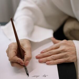 lady handwritting note to her son